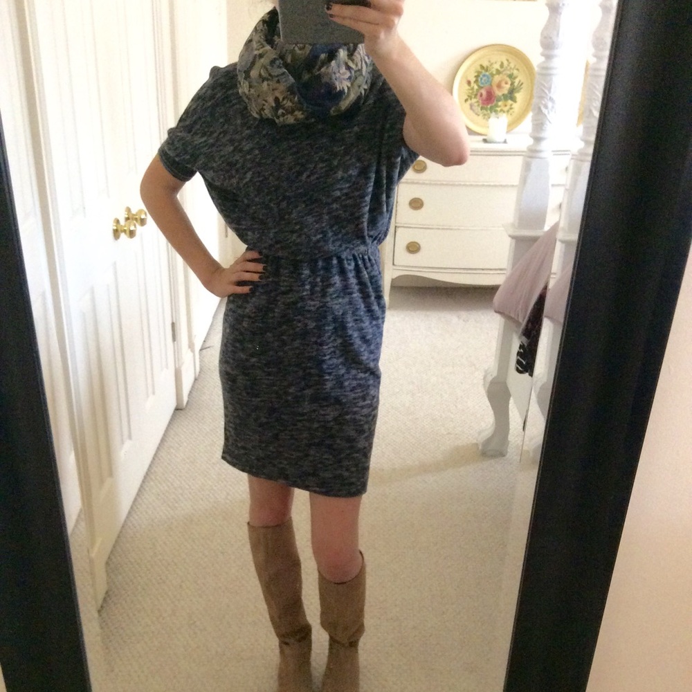 Grey slouchy sweater dress